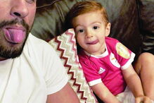 Pizzi com o filho Afonso