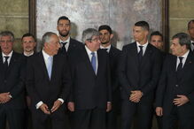 Seleção nacional foi recebida em Belém por Marcelo Rebelo de Sousa