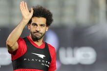 Salah com a seleção do Egito no Cairo