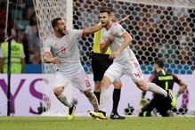 Nacho celebra golo marcado a Portugal 