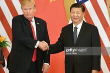 Donald Trump  com o presidente chinês Xi Jinping, durante a visita à China de novembro de 2017 