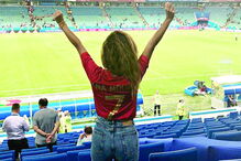 Ana Moura esteve no estádio a ver a Seleção no jogo contra a Espanha