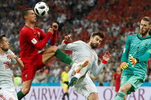 De Gea em ação no Portugal-Espanha