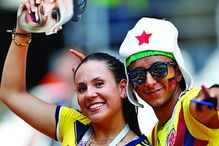 Casal de adeptos da Colômbia em Saransk