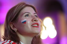 Os adeptos russos também marcam presença