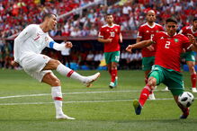 Ronaldo em ação no jogo contra Marrocos