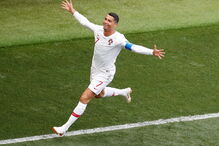 Ronaldo celebra golo marcado a Marrocos	