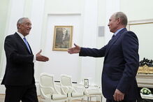 Marcelo Rebelo de Sousa no Kremlin com Vladimir Putin