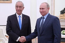 Marcelo Rebelo de Sousa no Kremlin com Vladimir Putin