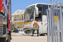 Acidente com autocarro	em Albufeira