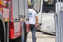 Acidente com autocarro	em Albufeira