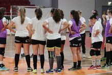 Treino da equipa de andebol feminina do Benfica