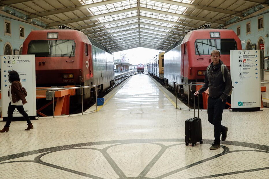 Estação de comboios de Santa Apolónia durante a greve dos ferroviários