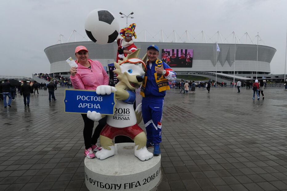 Zabivaka é uma mascote muito popular, que faz a delícia das crianças