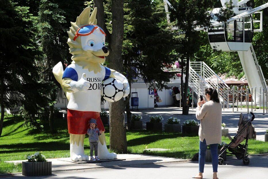 Zabivaka é uma mascote muito popular, que faz a delícia das crianças