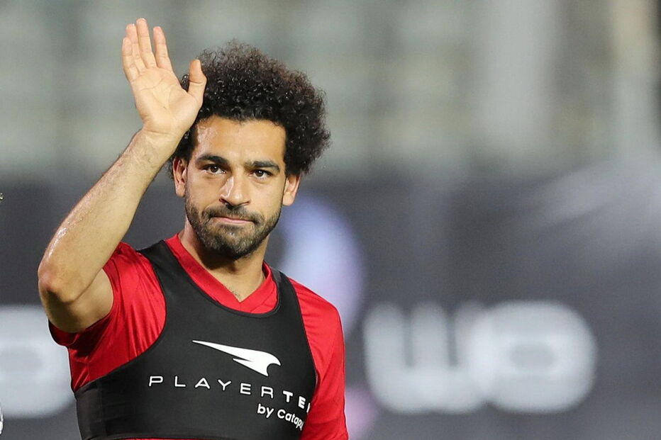 Salah com a seleção do Egito no Cairo