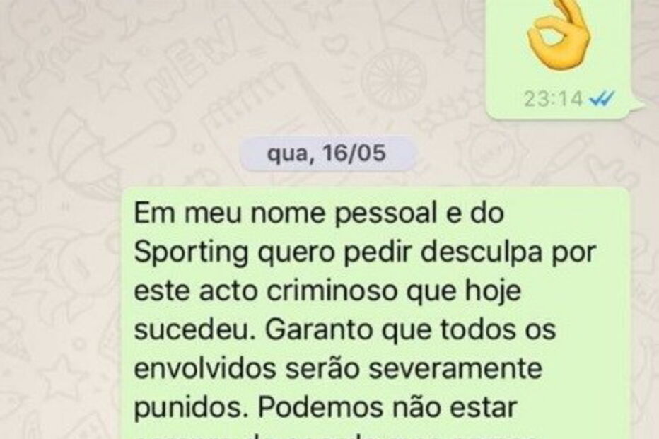 Mensagem de Bruno de Cavalho para Rafael Leão