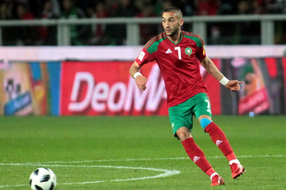 Hakim Ziyech ao serviço da seleção de Marrocos