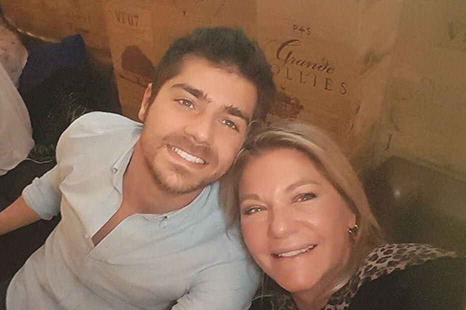 Lourenço Ortigão com a mãe, Carolina