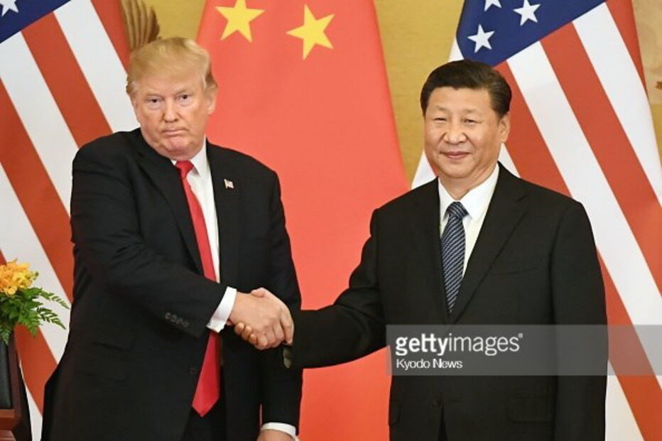 Donald Trump  com o presidente chinês Xi Jinping, durante a visita à China de novembro de 2017 