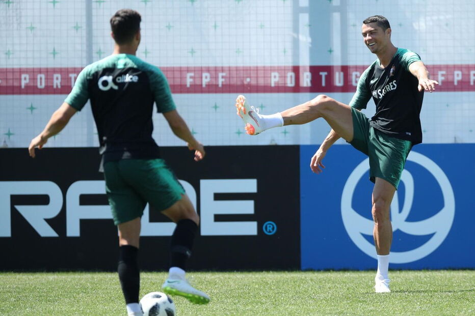 Cristiano Ronaldo a treinar na Rússia