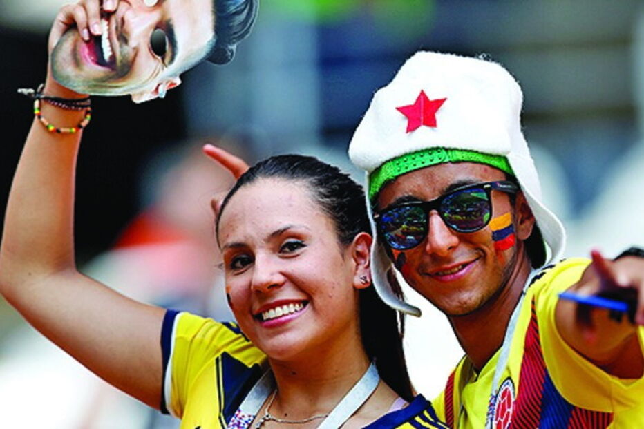 Casal de adeptos da Colômbia em Saransk