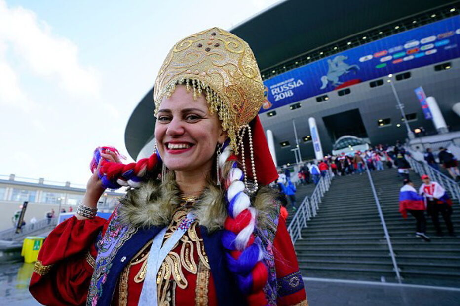 Os adeptos russos também marcam presença