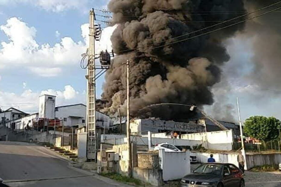 Fábrica da Beiragel consumida pelo fogo