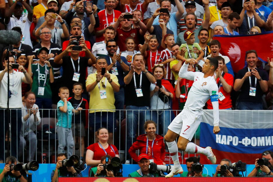 Ronaldo em ação no jogo contra Marrocos