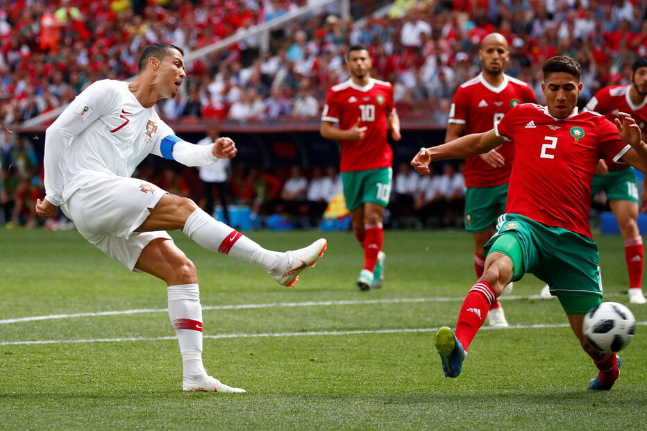 Ronaldo em ação no jogo contra Marrocos