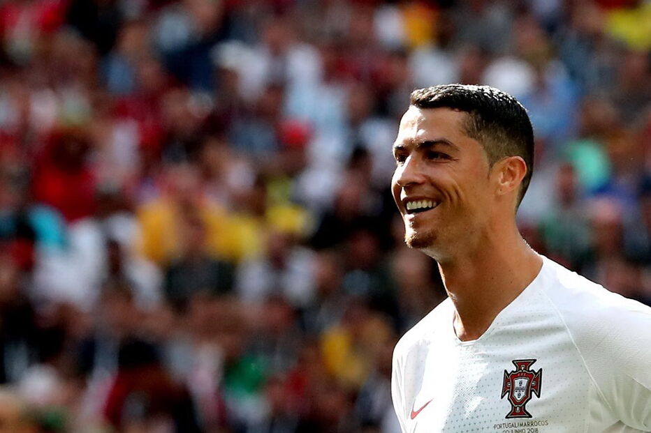 Ronaldo sorridente após vitória de Portugal sobre Marrocos