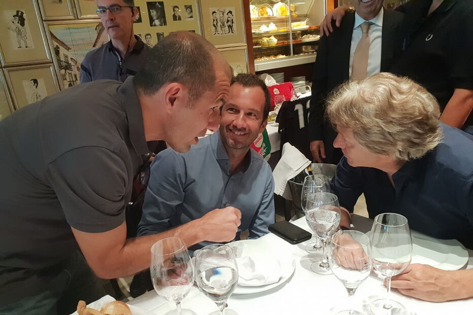 Frederico Varandas com Jorge Jesus e Leonardo Jardim num restaurante de Lisboa