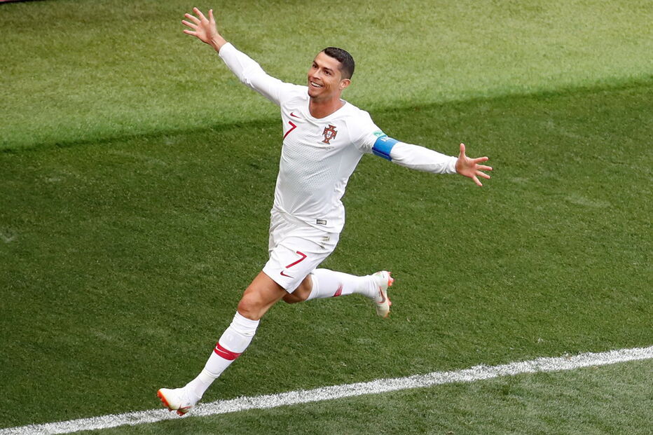 Ronaldo celebra golo marcado a Marrocos	