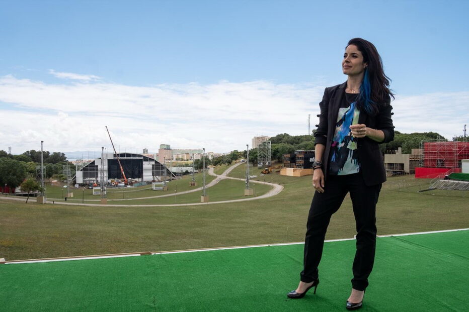 Roberta Medina no recinto do Rock in Rio Lisboa de 2018