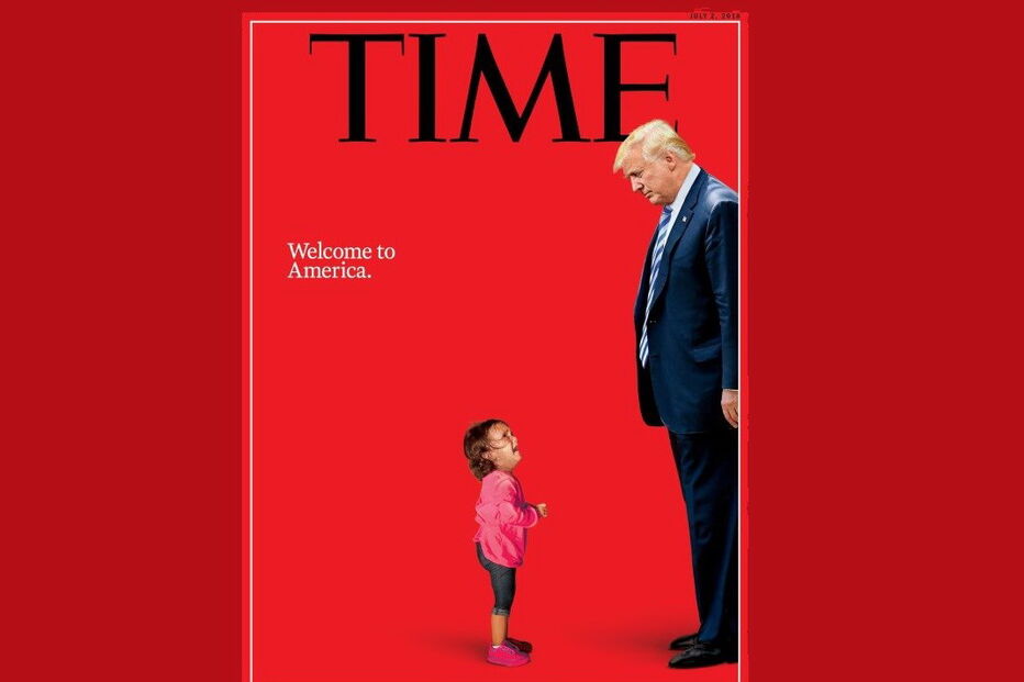 Capa da Time mostra criança a chorar perante Trump