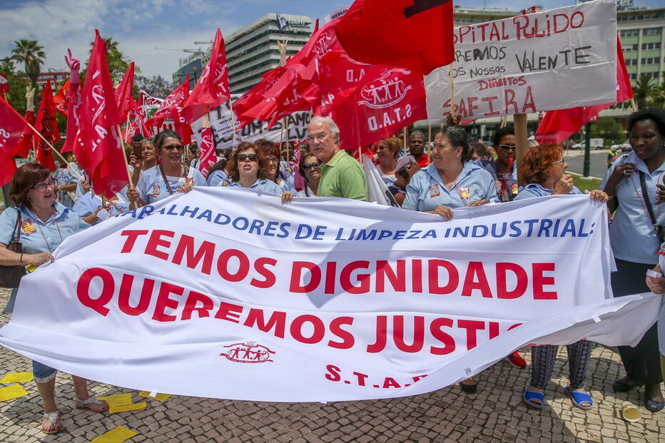 Trabalhadores do setor das limpezas manifestaram-se em Lisboa