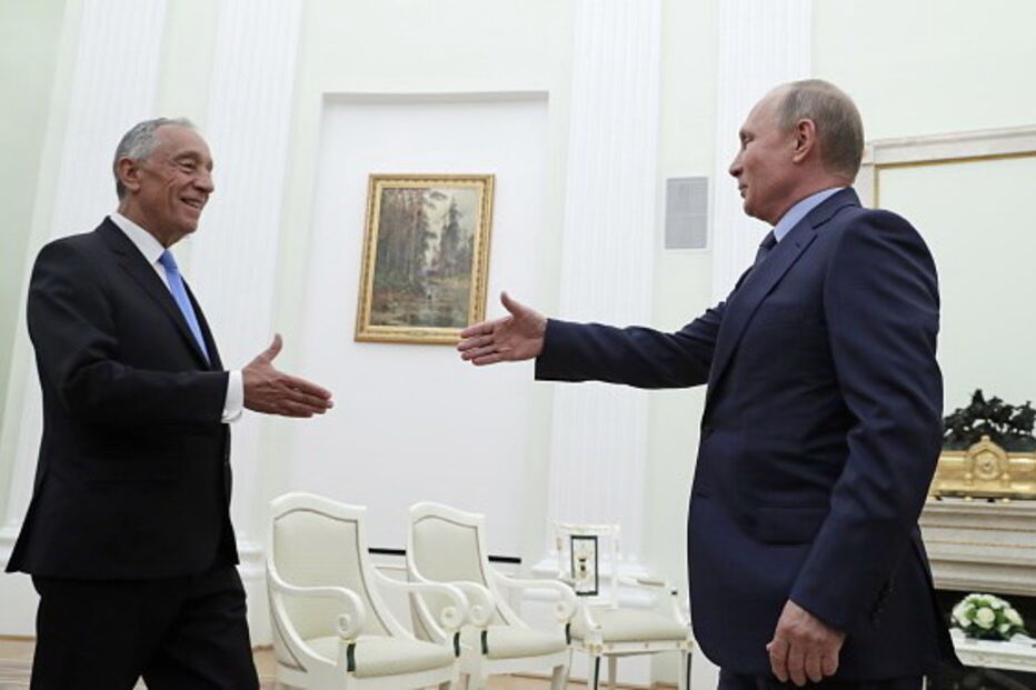 Marcelo Rebelo de Sousa no Kremlin com Vladimir Putin