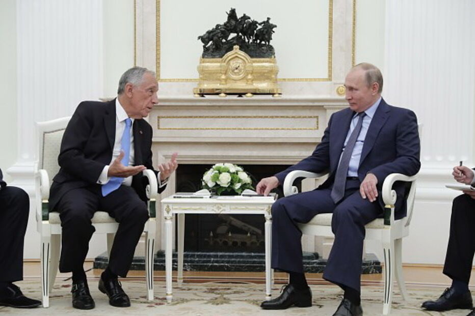 Marcelo Rebelo de Sousa no Kremlin com Vladimir Putin