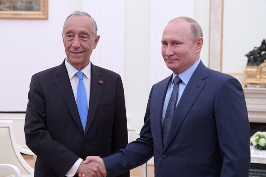 Marcelo Rebelo de Sousa no Kremlin com Vladimir Putin