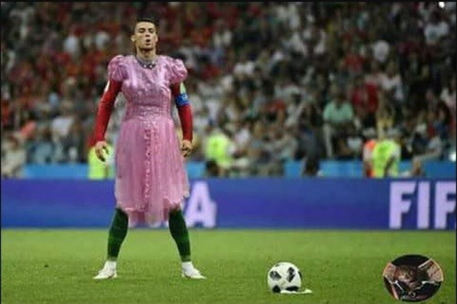 Meme penalti falhado de Ronaldo