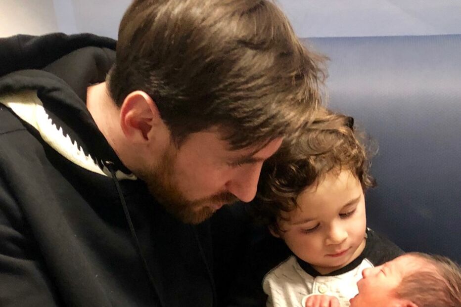 Messi com os filhos