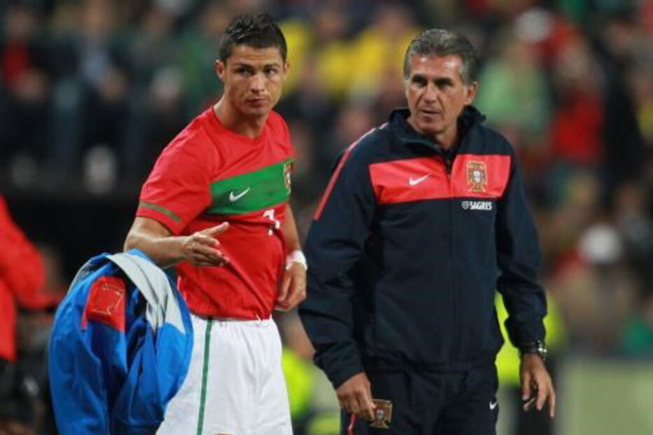 Queiroz com Ronaldo pouco antes do Mundial 2010