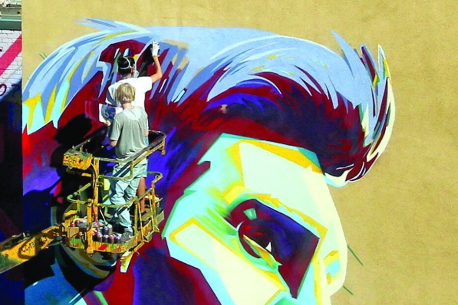 Messi teve a sua imagem pintada esta semana