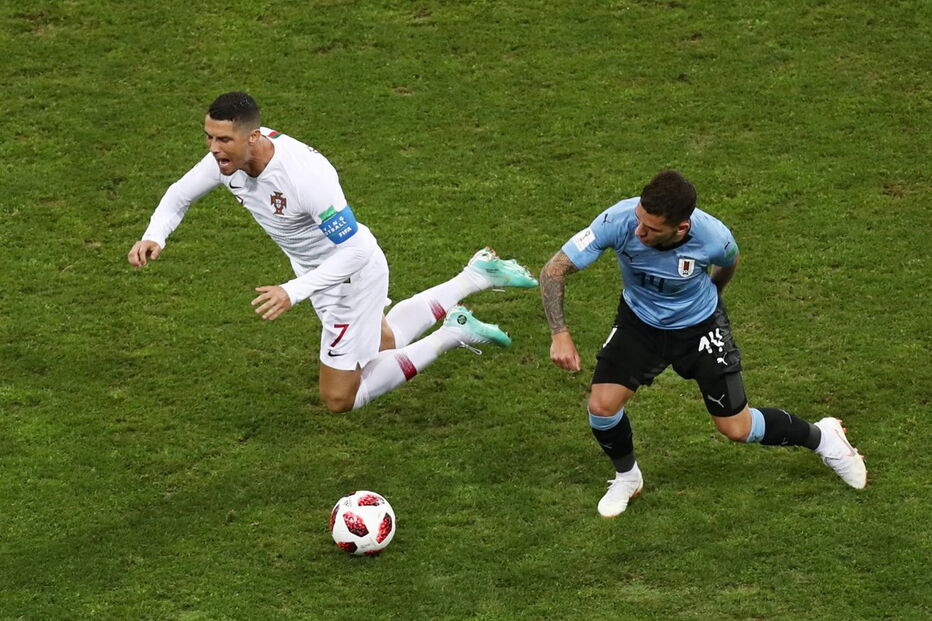 Lance do jogo Portugal-Uruguai no Mundial da Rússia
