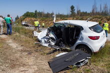 Colisão frontal mata bombeiro e vendedor