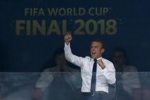 Presidente Francês Macron celebra golo na tribuna