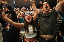 Franceses celebram vitória 