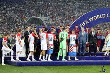 Dilúvui em Moscovo na hora da entrega da taça do campeonato do mundo