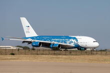 A380 no momento da aterragem no Aeroporto de Beja