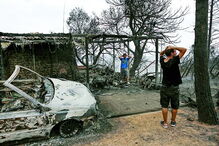 Devastação causada pelo fogo na Grécia